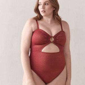 Peek-A-Boo One-Piece Swimsuit - Addition Elle size 3X